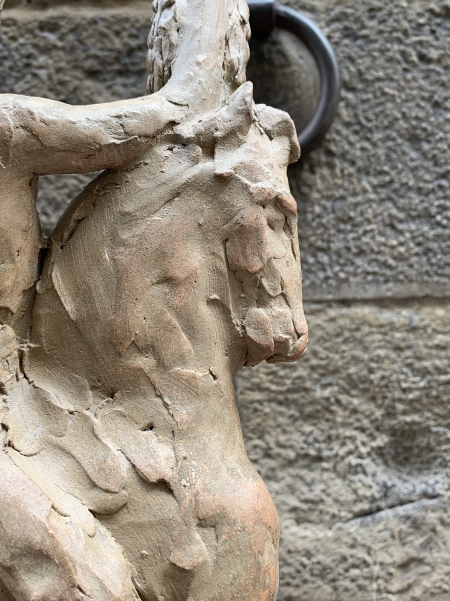 Eroe italico a cavallo, scultura in terracotta, Giorgio Rossi (1894–1981)-photo-7