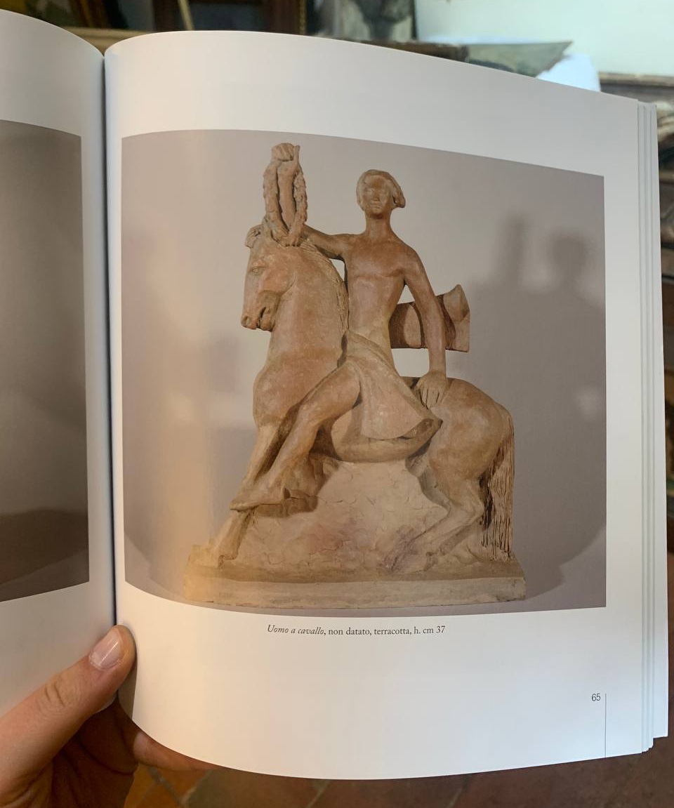 Eroe italico a cavallo, scultura in terracotta, Giorgio Rossi (1894–1981)-photo-8