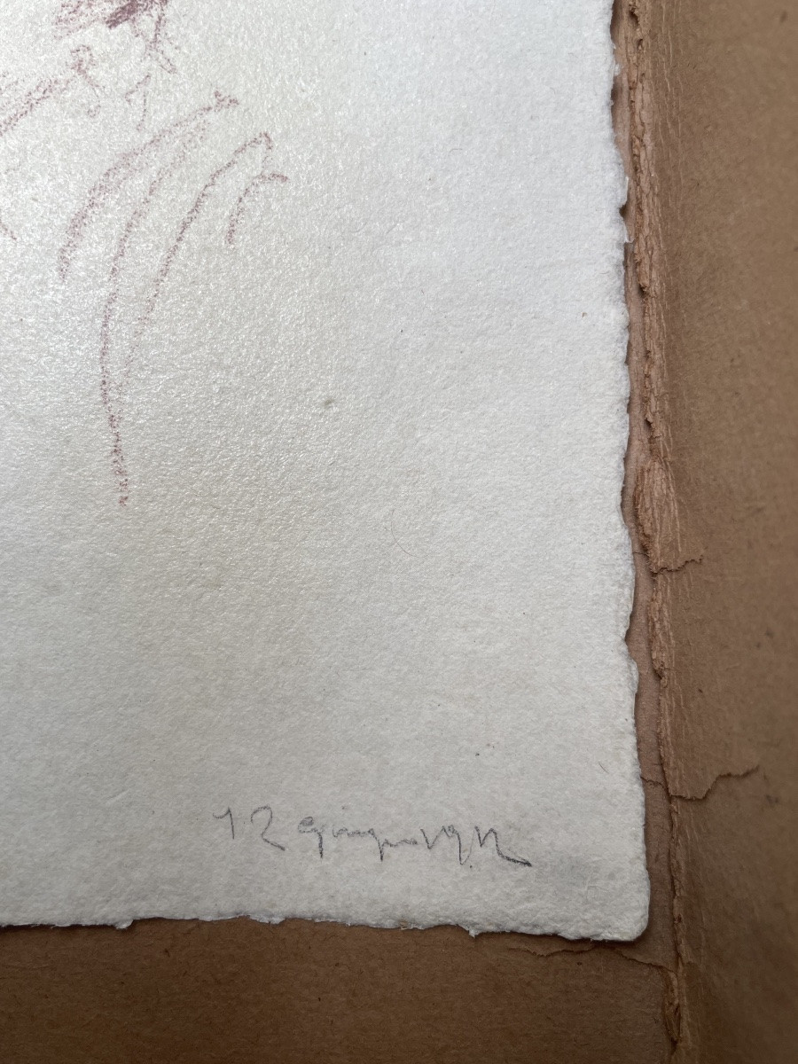 Tre ritratti giovanili di Augusto Gardelli. Matita bruna su carta-photo-5