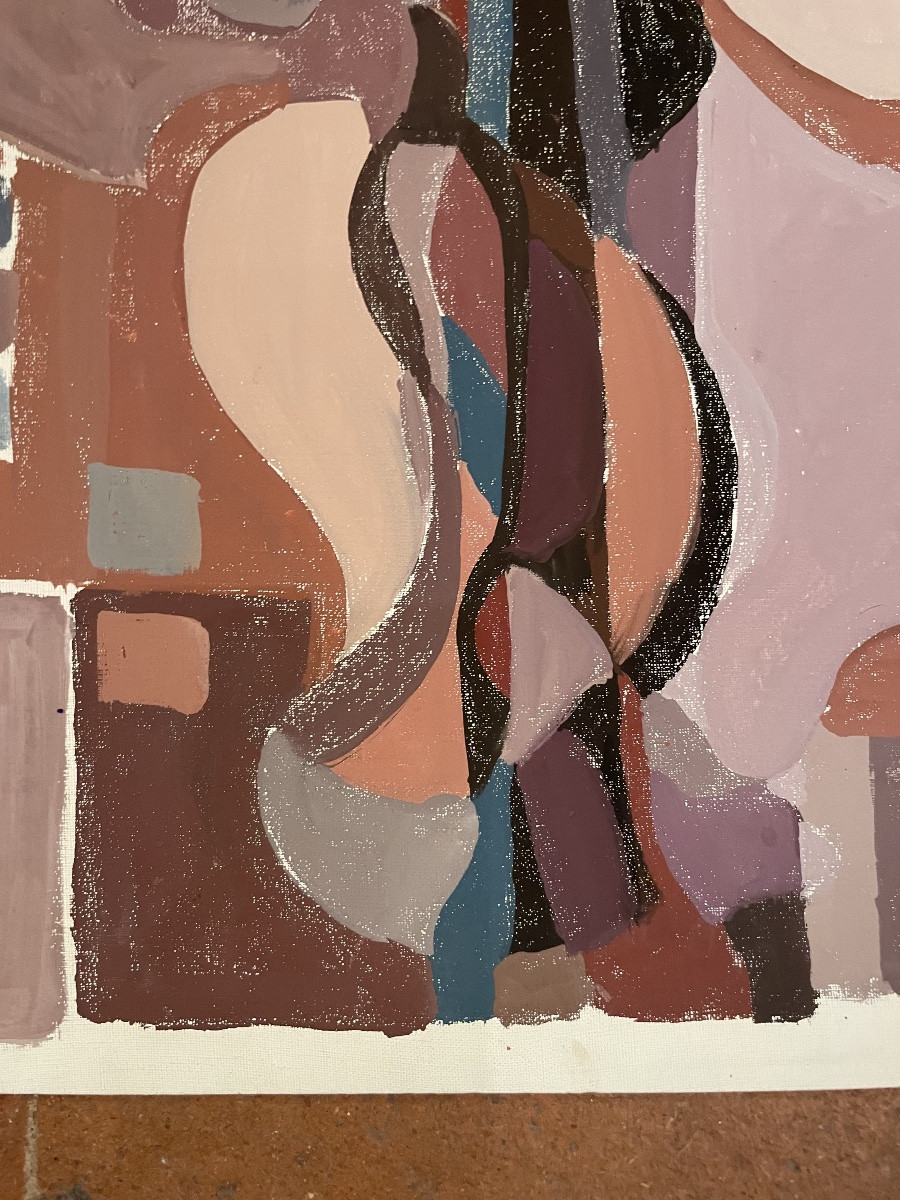 Composizione astratta geometrica con silhouette femminile – circa anni 1970 -photo-5