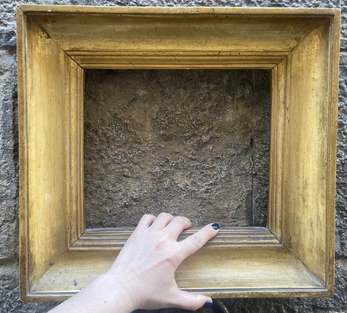 Cornice antica 37 x 40 cm, XVIII / XIX secolo, tipo Salvator Rosa.-photo-7