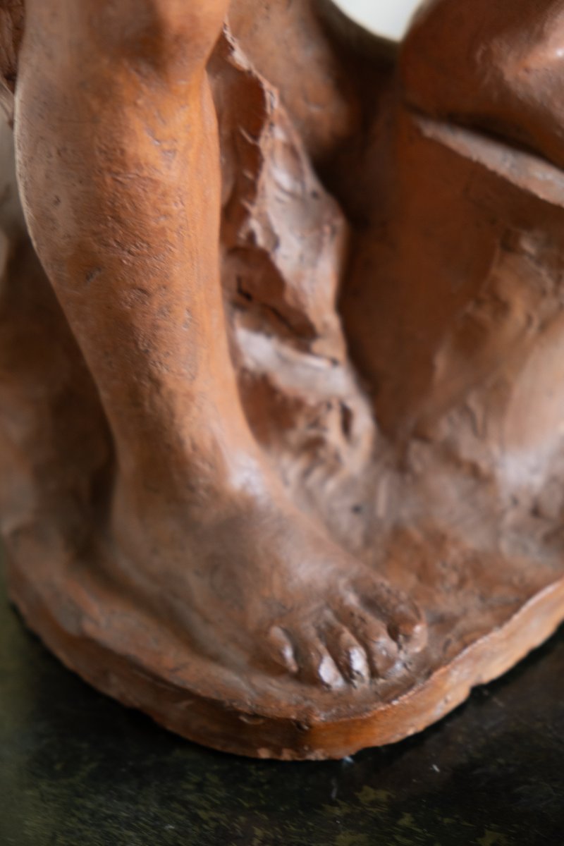 Scultore toscano del Novecento – Nudo di donna con le braccia alzate, datato 1945-photo-3