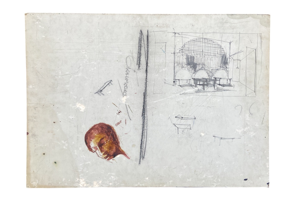 Gianpaolo Pavesi, Insetti architetti in studio.  Bozzetti al recto-photo-2