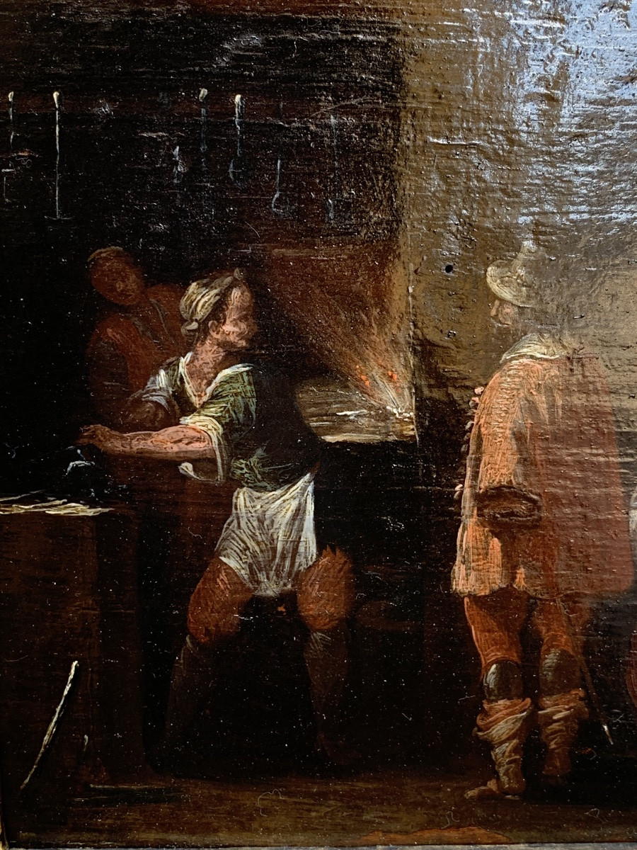 Gentiluomo con spada nella fucina di un fabbro. Italia, prima metà del XVII secolo -photo-2