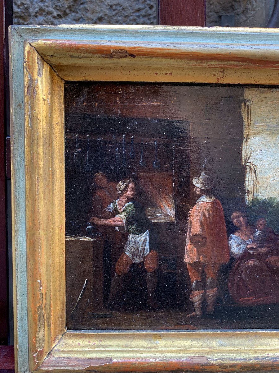 Gentiluomo con spada nella fucina di un fabbro. Italia, prima metà del XVII secolo -photo-2