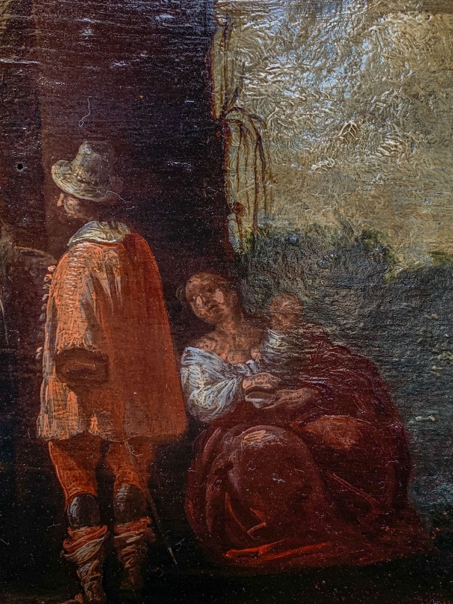 Gentiluomo con spada nella fucina di un fabbro. Italia, prima metà del XVII secolo -photo-3
