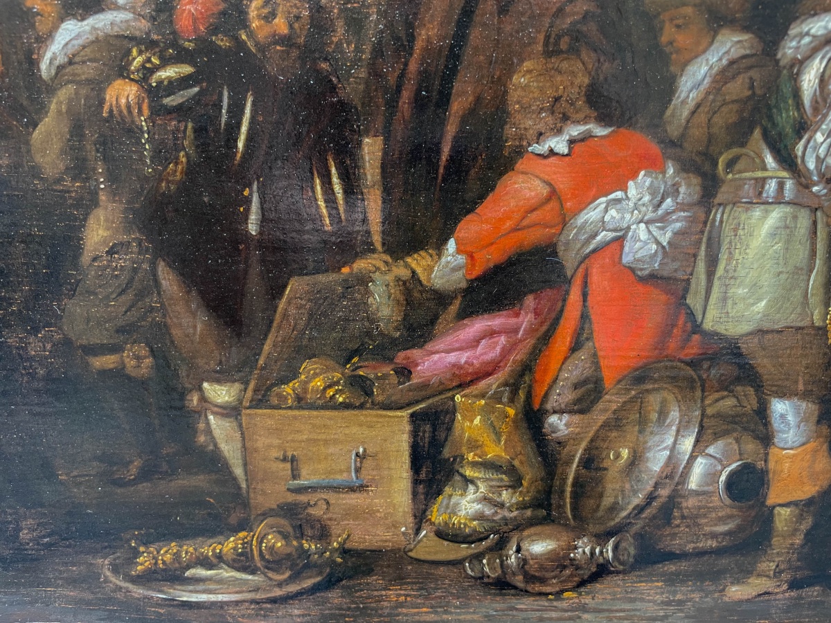 Briganti al bottino – Scena olandese, cerchia di Duyster, fine XVII – inizio XVIII secolo-photo-2