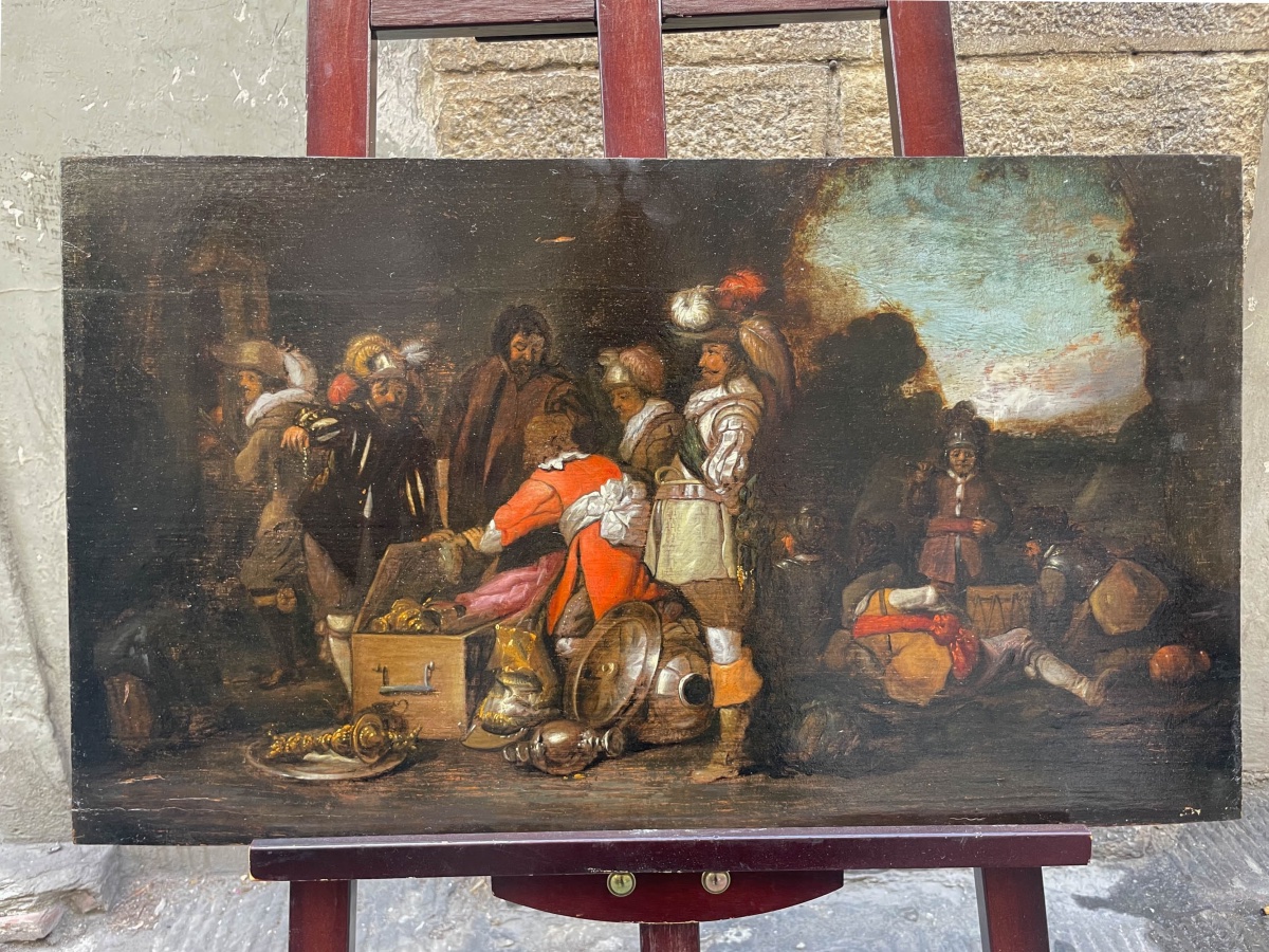 Briganti al bottino – Scena olandese, cerchia di Duyster, fine XVII – inizio XVIII secolo-photo-3
