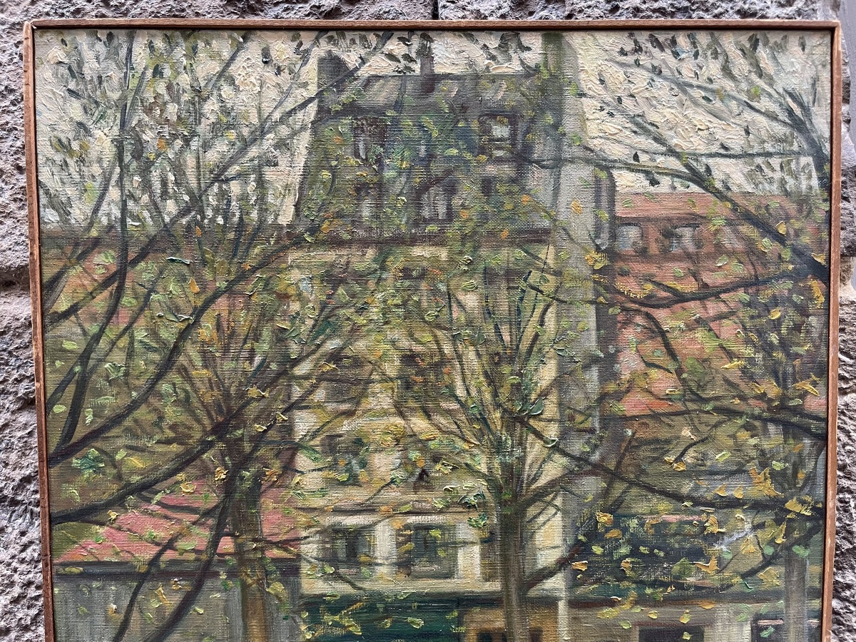 Veduta urbana con le case di Parigi, monogrammata e datata ’57-photo-2