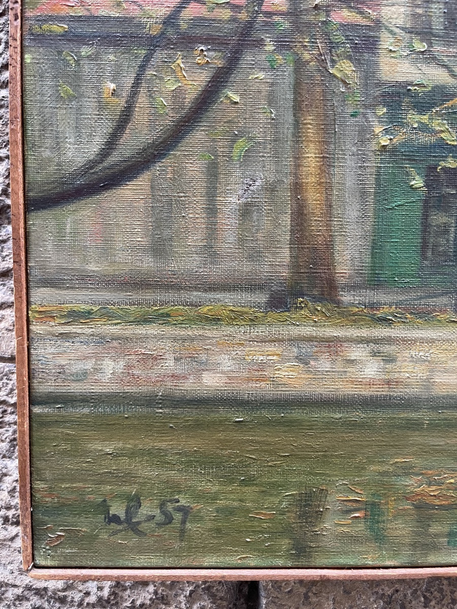 Veduta urbana con le case di Parigi, monogrammata e datata ’57-photo-4