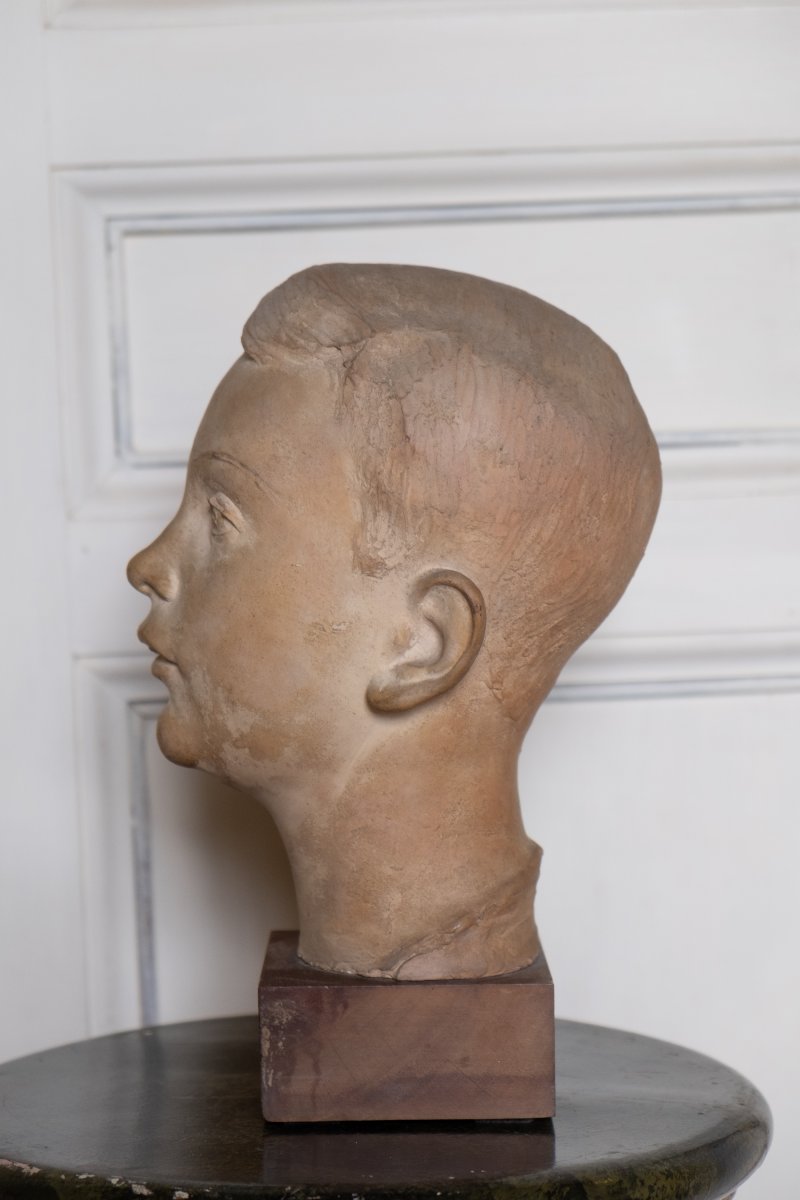 Giorgio Rossi, Testa di giovane ragazzo in terracotta, altezza 31 cm . Anni 1920-photo-4