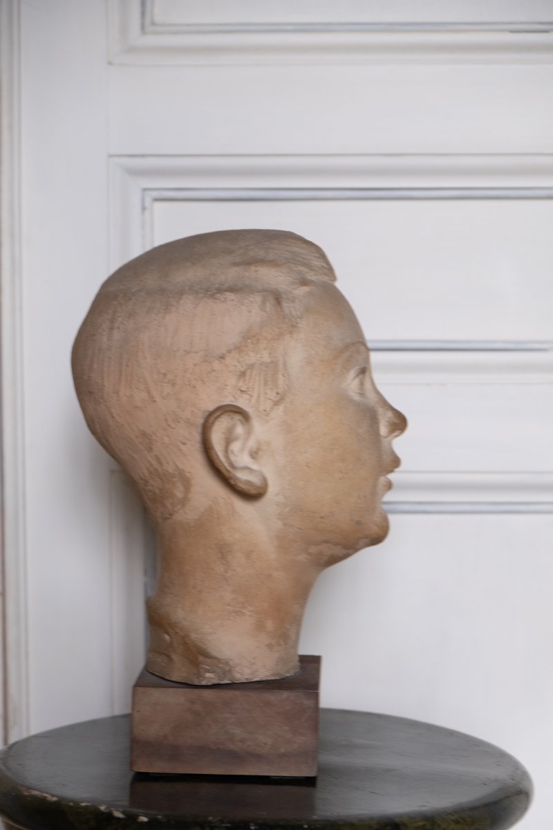 Giorgio Rossi, Testa di giovane ragazzo in terracotta, altezza 31 cm . Anni 1920-photo-3