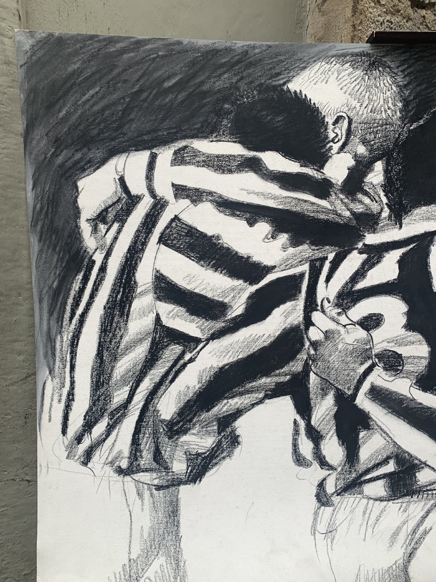 Juventus – Disegno di calcio: l’abbraccio dopo il gol. UEFA Champions League 1995–96-photo-1