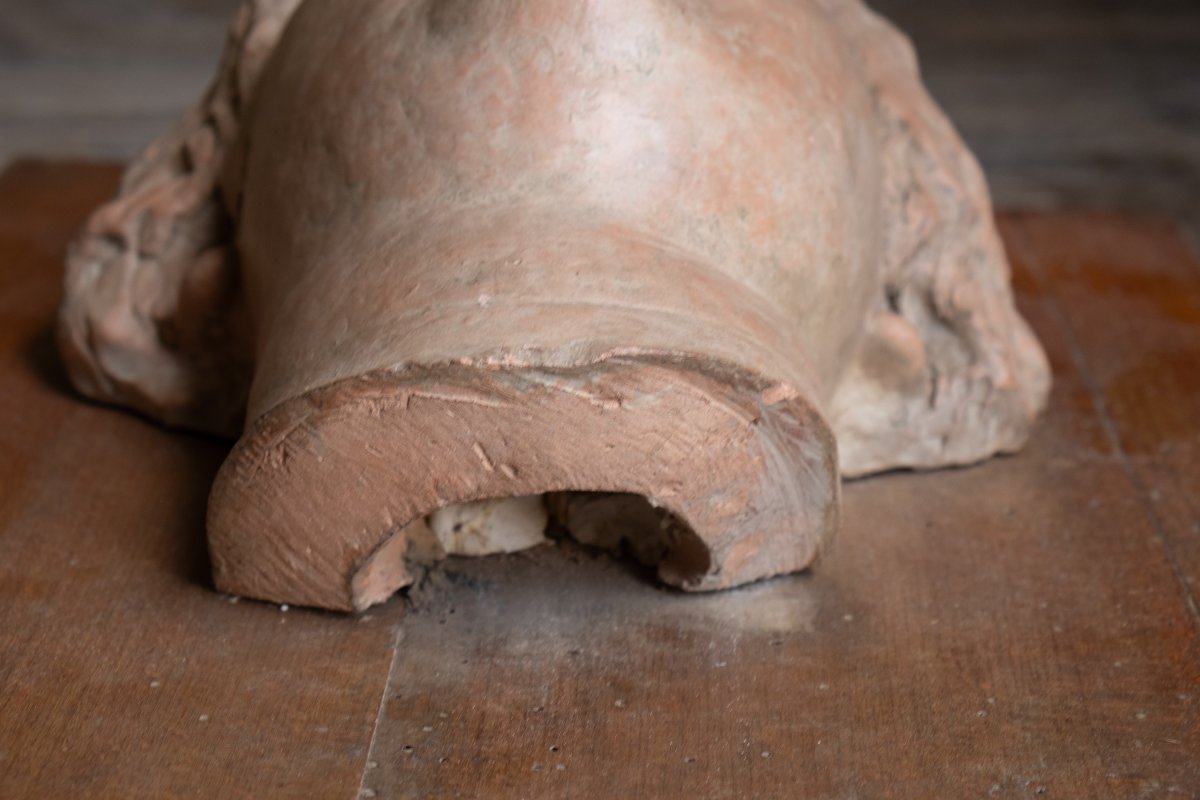 Giorgio Rossi (1894-1981) Volto di donna, terracotta, circa 1920-1930. Novecento toscano.-photo-2