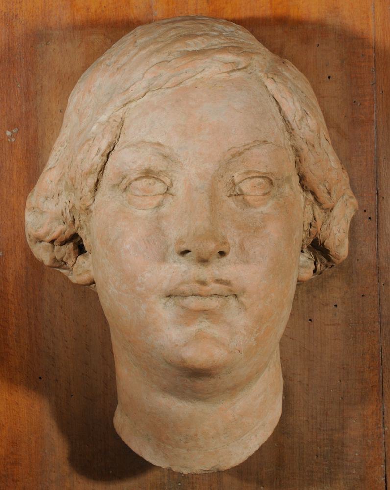 Giorgio Rossi (1894-1981) Volto di donna, terracotta, circa 1920-1930. Novecento toscano.