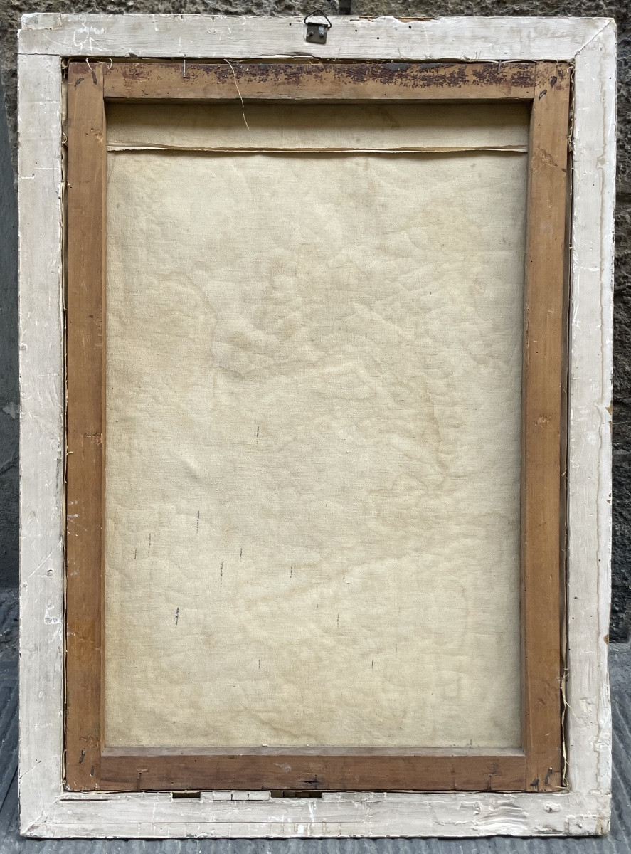Cena in Emmaus, firmato e datato 1943 – Scuola Romana (?) Novecento. Dipinto di 60 × 85 cm con -photo-4