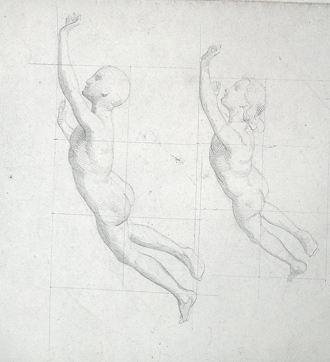 Studi di figure femminili e di angeli, preparativi per affresco – Atelier di Enrico Reffo -photo-2