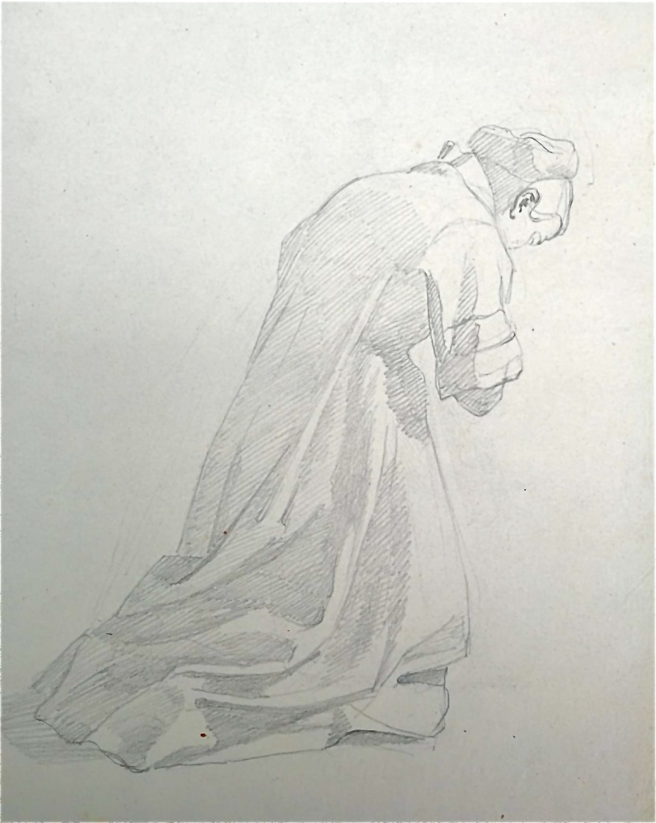 Studi di figure femminili e di angeli, preparativi per affresco – Atelier di Enrico Reffo 