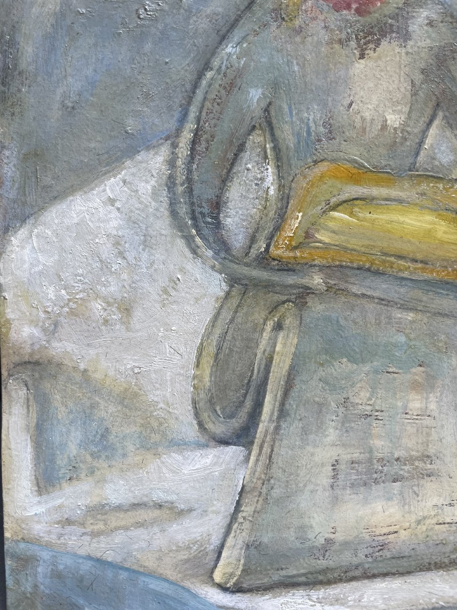 Giorgio Rossi (1892–1963) Statuetta e vaso rosso, 1957. Firmato e datato-photo-3