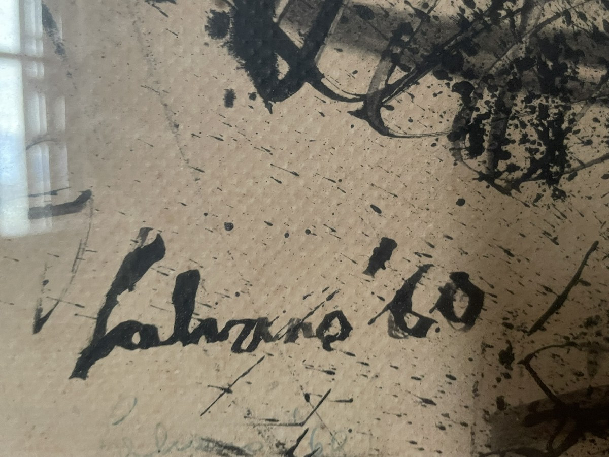 Albino Galvano (Torino, 1907 – 1990) Composizione astratta, datata 1960-photo-1