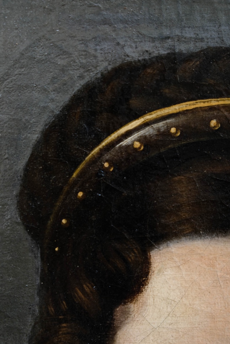 Scuola Europa centrale, Ritratto di dama con scialle floreale, ca. 1825-photo-6