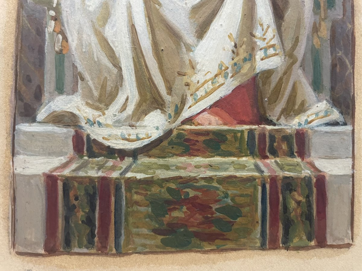 Enrico Reffo (Torino, 1831 – 1917) Bozzetto per pala d’altare con il Sacro Cuore di Gesù-photo-2