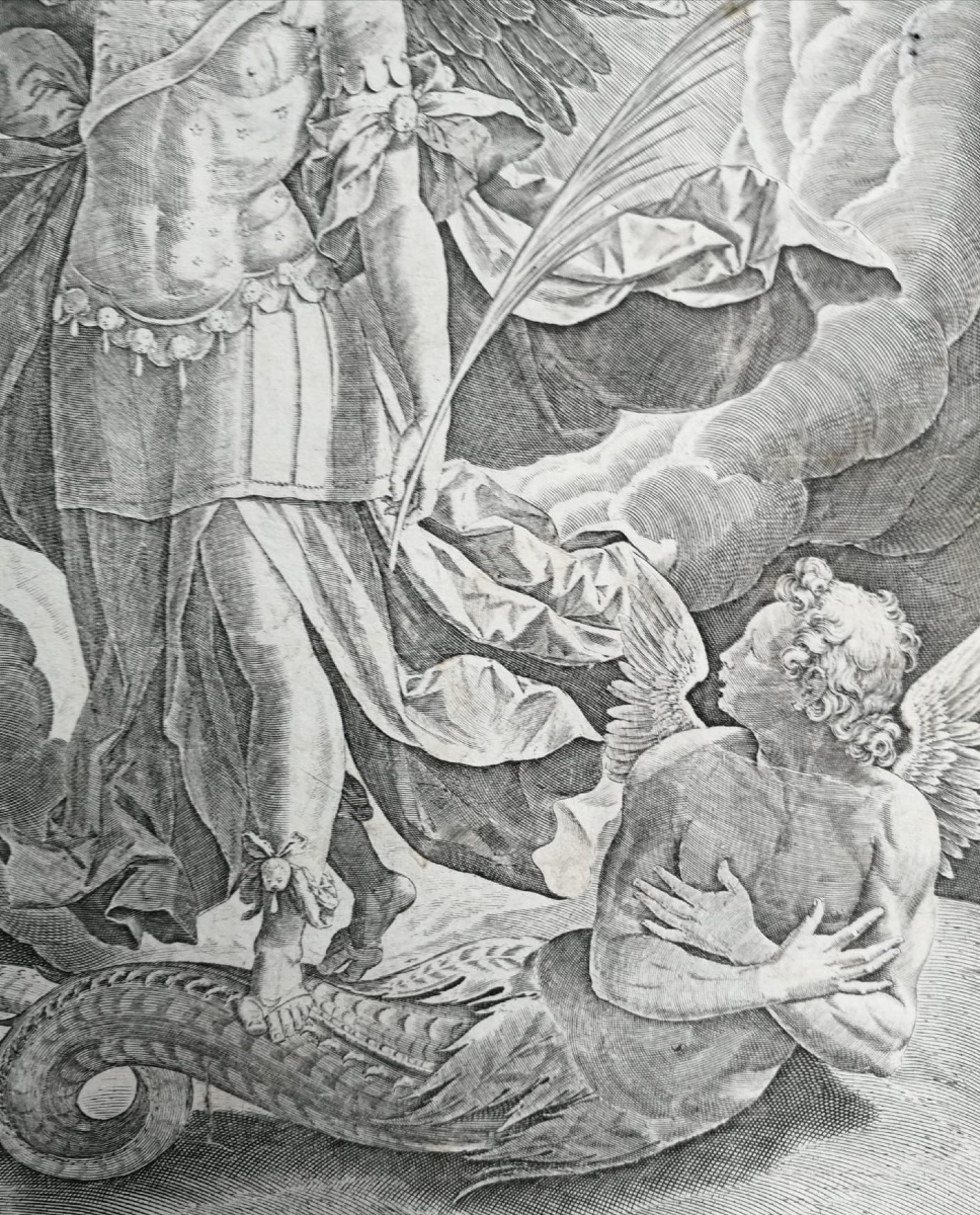 San Michele Arcangelo che sconfigge il drago Disegno di Maarten de Vos (Anversa, 1532 – 1603)-photo-6