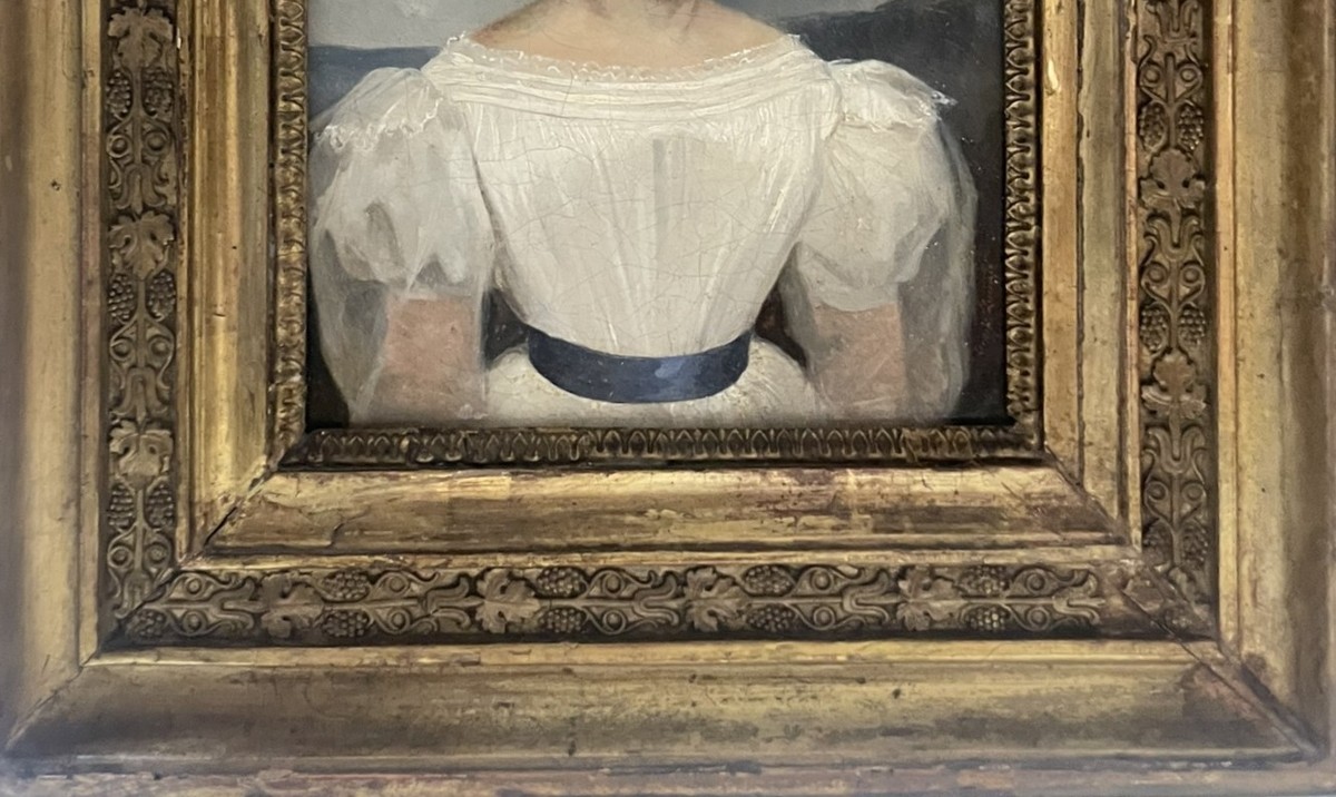 Robert-Léopold Leprince, Ritratto di giovane donna in abito bianco. Ca. 1830-photo-5