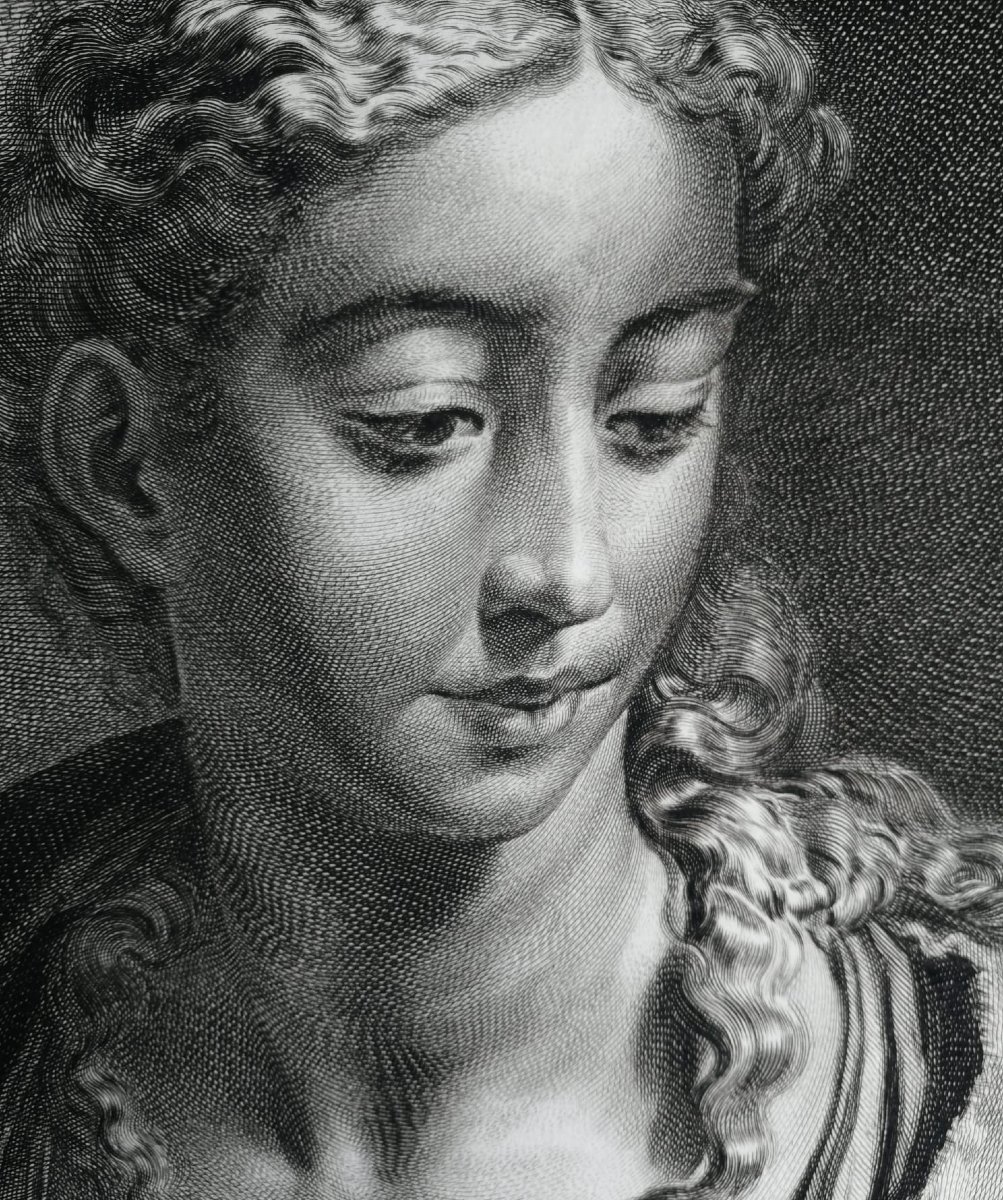 Minerva/Atena da Parmigianino – Incisione di Cornelis Visscher, Cabinet Reynst, XVII–XVIII sec.-photo-2