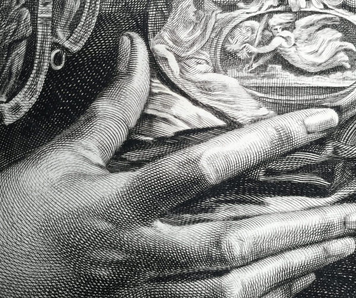 Minerva/Atena da Parmigianino – Incisione di Cornelis Visscher, Cabinet Reynst, XVII–XVIII sec.-photo-3