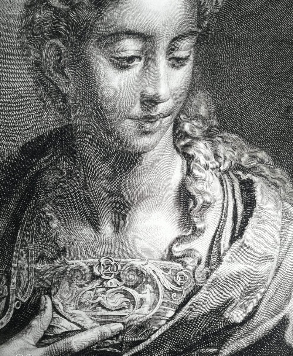 Minerva/Atena da Parmigianino – Incisione di Cornelis Visscher, Cabinet Reynst, XVII–XVIII sec.-photo-6