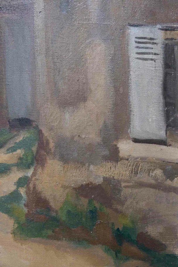Villaggio francese con contadini e uva. Dipinto post-impressionista, ca. 1900-photo-6