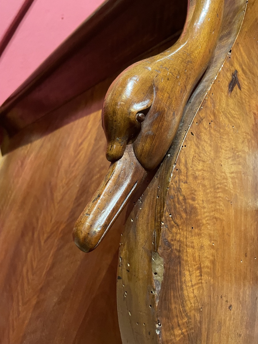 Letto a barca Impero francese con teste di cigno, 1ma metà del XIX secolo  -photo-2