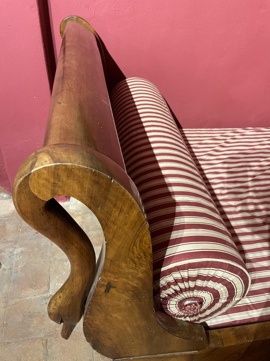 Letto a barca Impero francese con teste di cigno, 1ma metà del XIX secolo  -photo-3