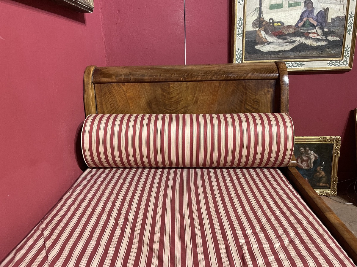 Letto a barca Impero francese con teste di cigno, 1ma metà del XIX secolo  -photo-4