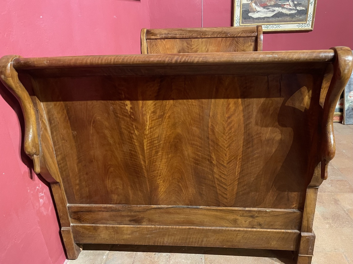 Letto a barca Impero francese con teste di cigno, 1ma metà del XIX secolo  -photo-2