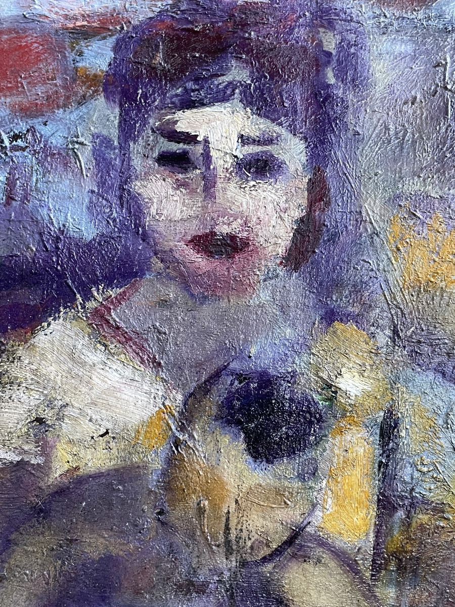Claude Vanier, born Simon Abramovitch (Le Havre 1903 – Paris 1958) – Mother and Child in violet-photo-2