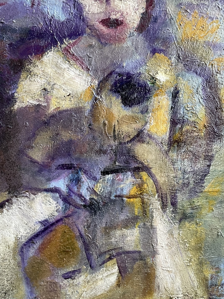 Claude Vanier, born Simon Abramovitch (Le Havre 1903 – Paris 1958) – Mother and Child in violet-photo-2