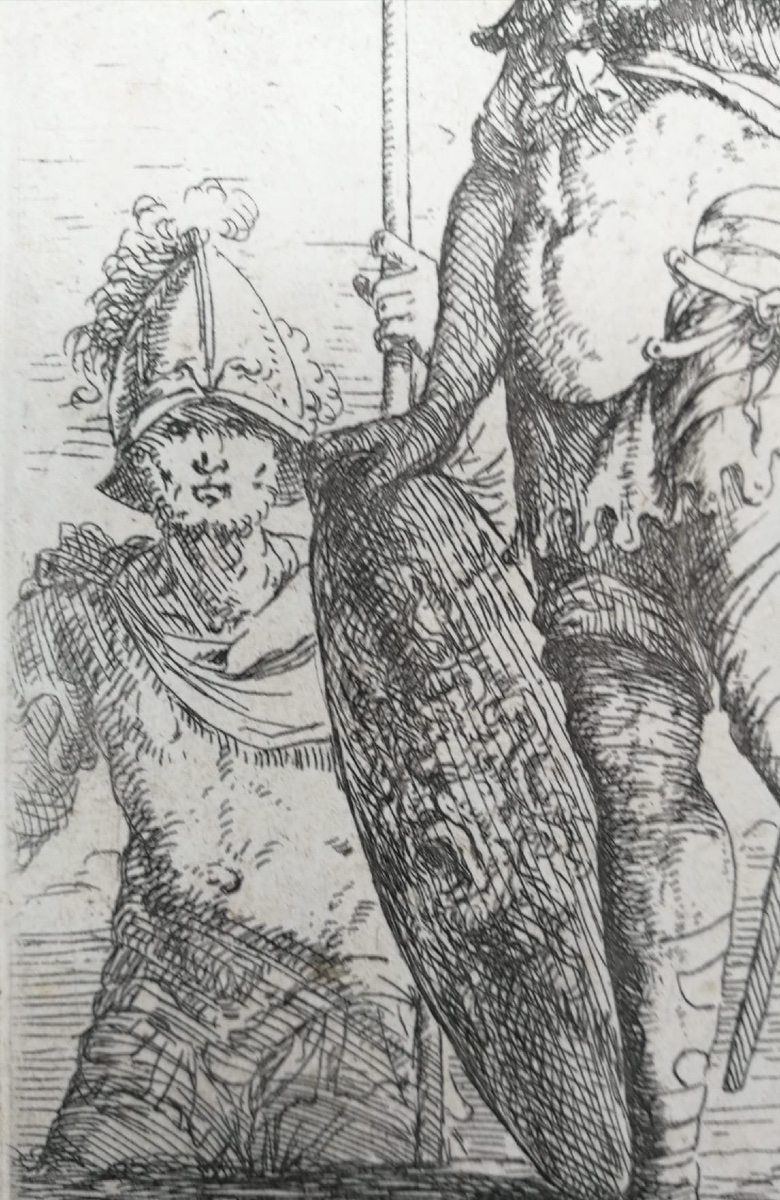 Salvator Rosa (1615–1673), Soldato con scudo di Medusa. Acquaforte, serie Figurine, XVII secolo-photo-7