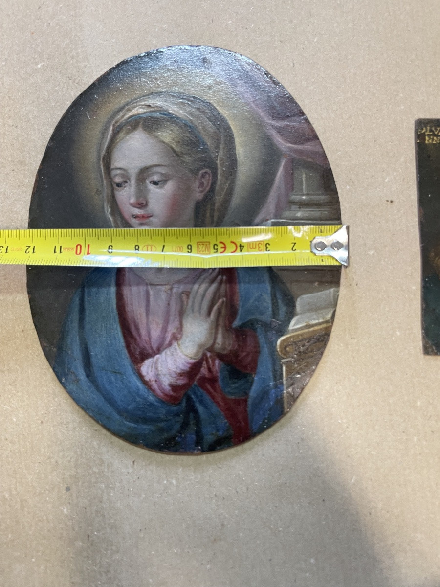 Madonna in preghiera – olio su rame, scuola napoletana, inizio XVIII secolo-photo-2