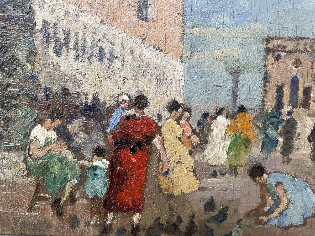 Ermo Zago (Bovolone, 1880 – Milano, 1942). Veduta del Palazzo Ducale a Venezia, anni 1920-photo-3