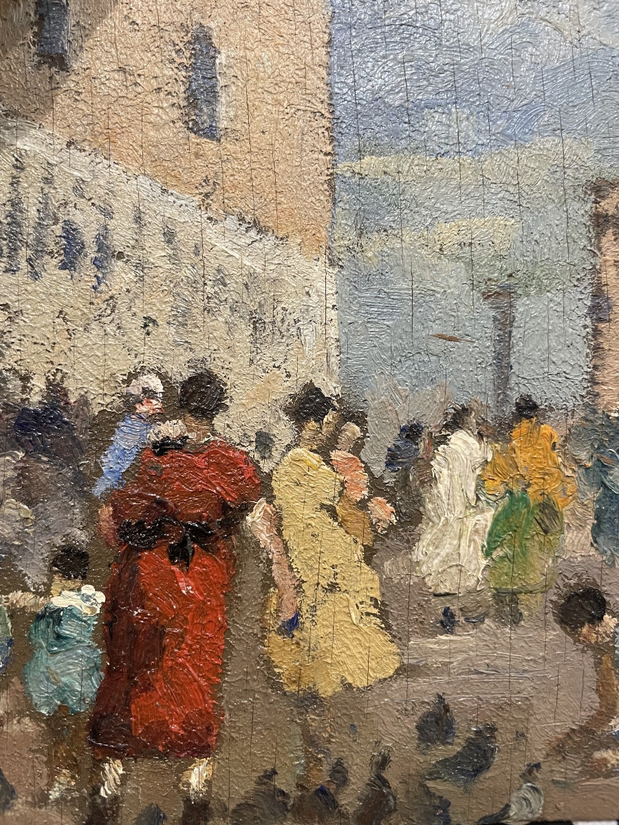 Ermo Zago (Bovolone, 1880 – Milano, 1942). Veduta del Palazzo Ducale a Venezia, anni 1920-photo-4