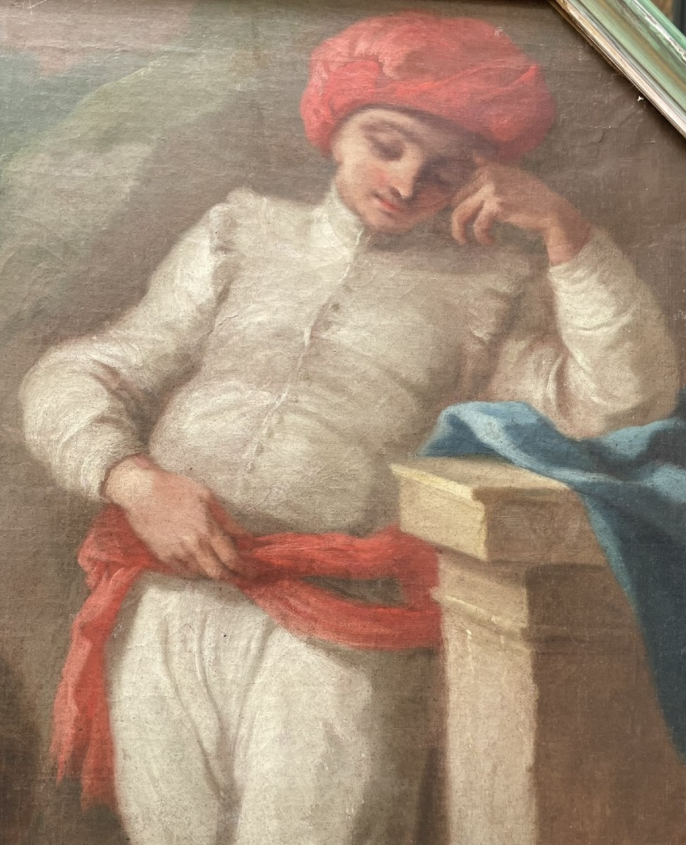 Scena Pastorale con figura in Costume Orientale. Scuola napoletana, Pietro Bardellino, ca 1760-photo-4