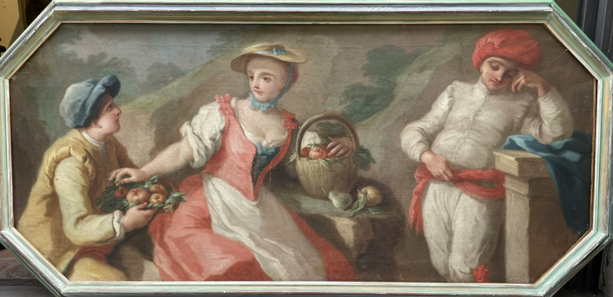 Scena Pastorale con figura in Costume Orientale. Scuola napoletana, Pietro Bardellino, ca 1760-photo-1