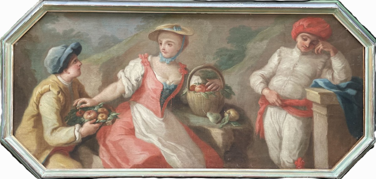 Scena Pastorale con figura in Costume Orientale. Scuola napoletana, Pietro Bardellino, ca 1760
