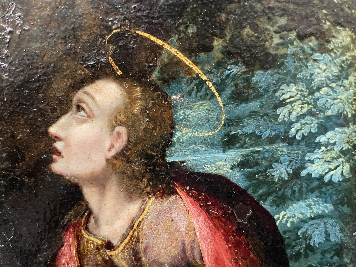 San Giovanni a Patmos, visione apocalittica, seguace di Maarten de Vos, ca. 1620-photo-2