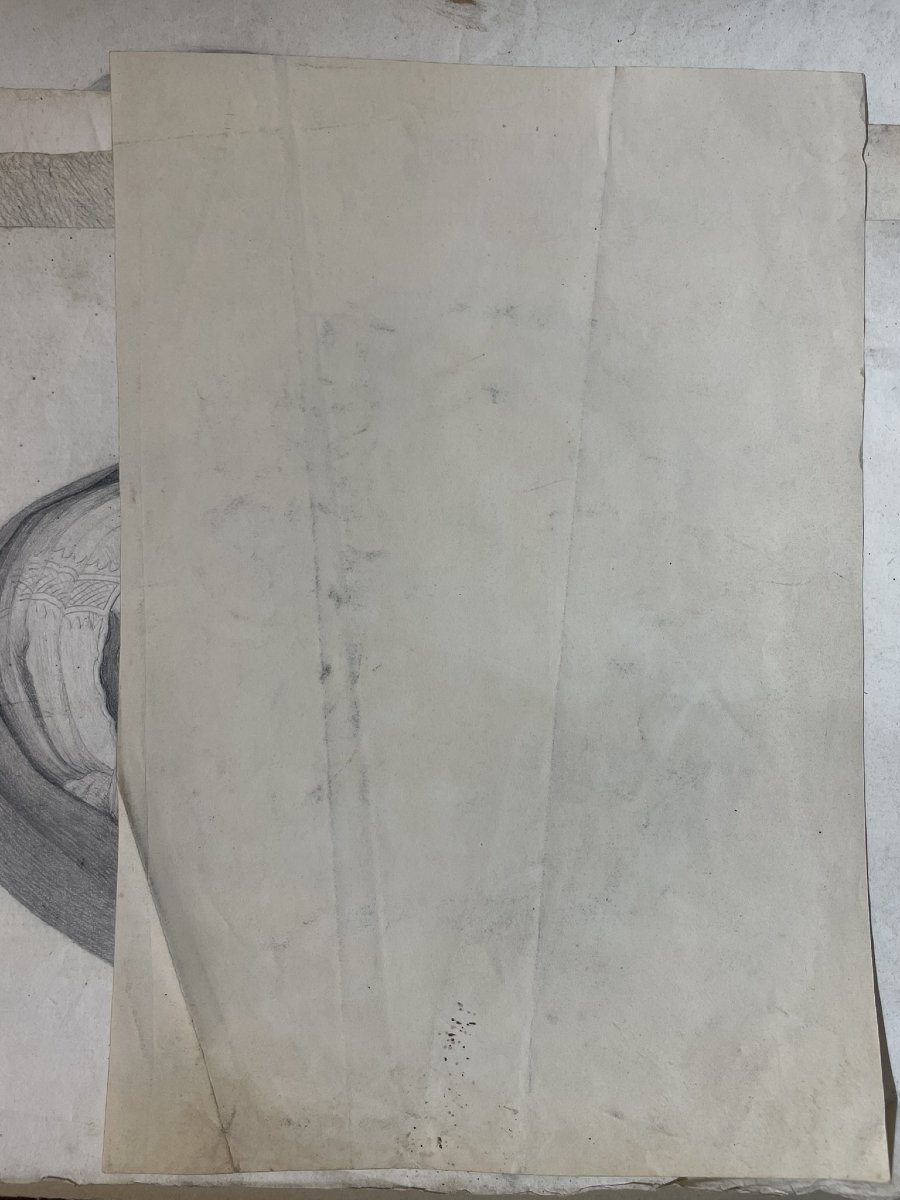 Testa con aureola, studio accademico ispirato a Perugino, scuola toscana, cm 40 × 28-photo-2