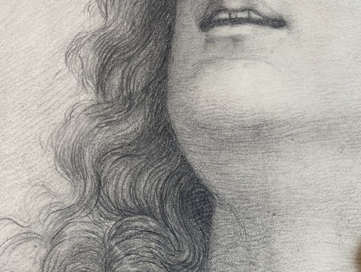 Testa con aureola, studio accademico ispirato a Perugino, scuola toscana, cm 40 × 28-photo-1