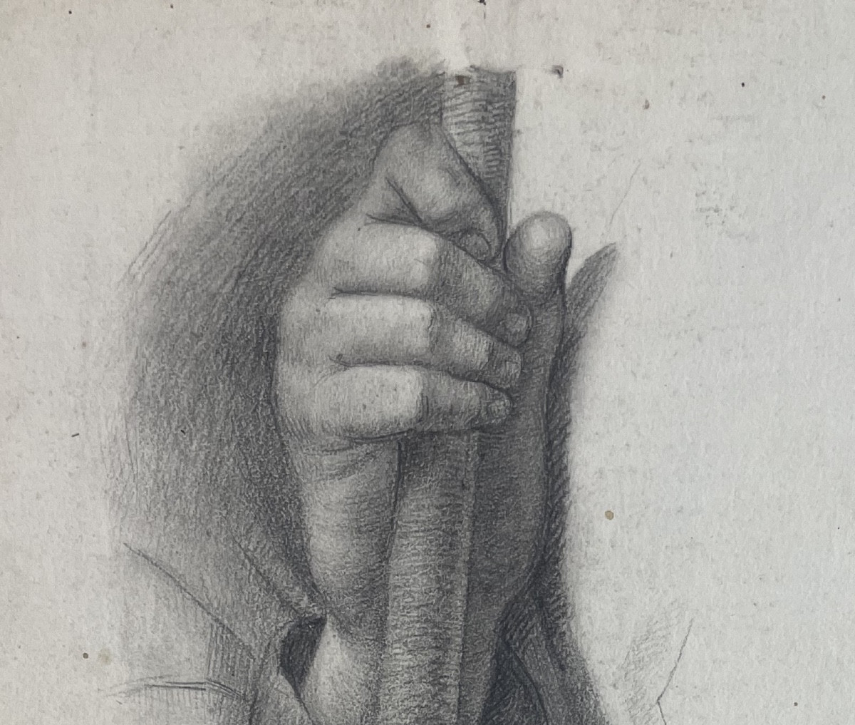 Studio accademico di mani che reggono un bastone, scuola toscana, cm 32 × 23-photo-6