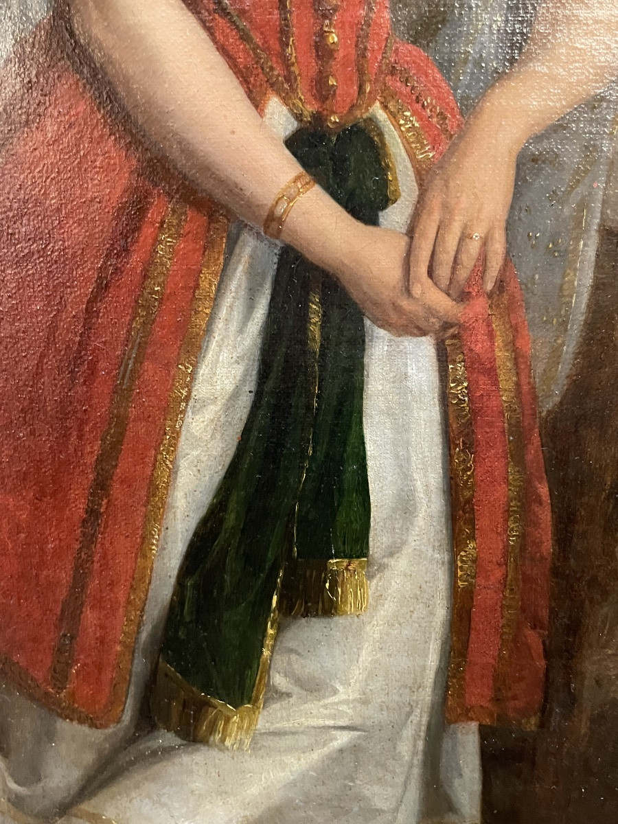 Ritratto romantico di donna in abito orientalista tra le rovine greche, ca. 1840-photo-4